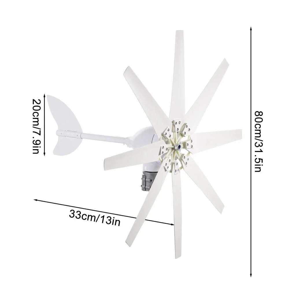 Vertical Axis Wind Turbine Wind Generators 12000W Silent Wind Turbine Generator Kit Small Wind Turbines IP66 Waterproof Efficient Energy for Home Modern