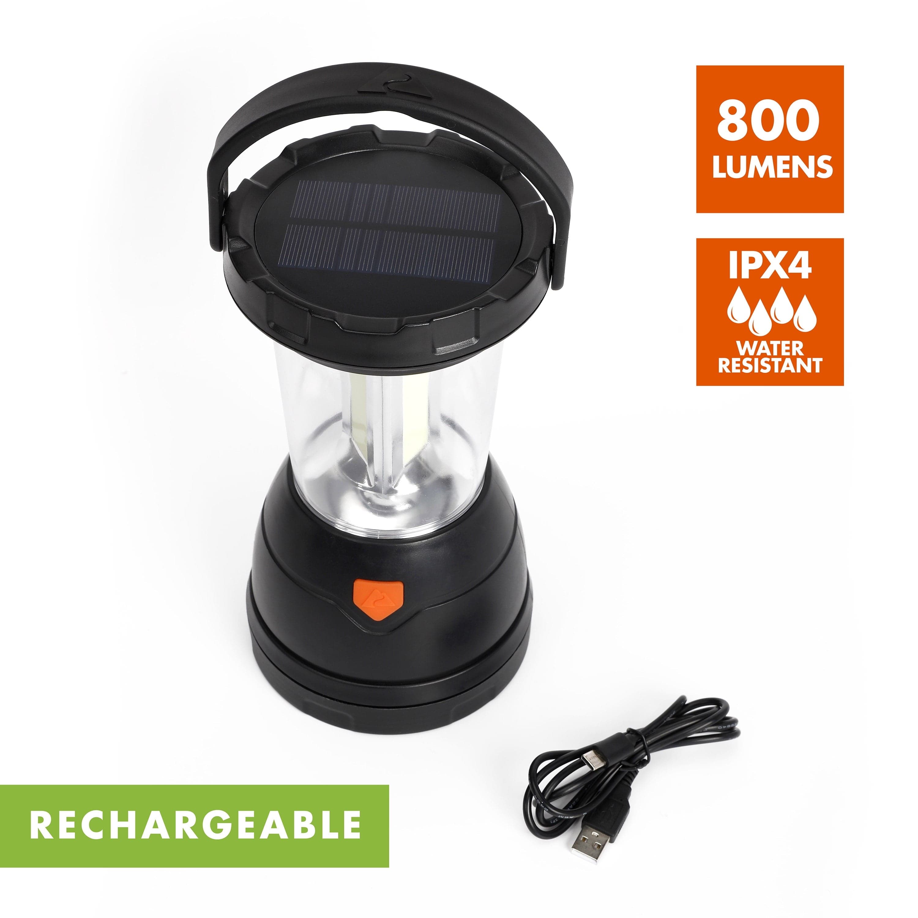 Triplex LED 800 Lumens Survival Lantern, Rechargeable, Solar, and Crank