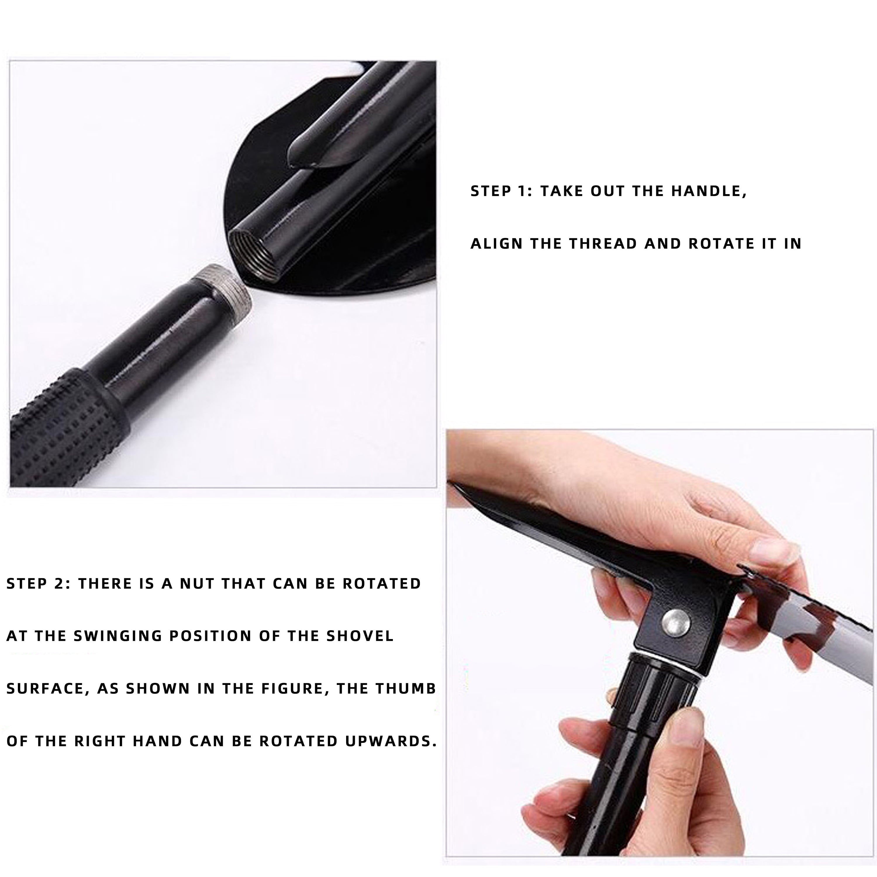 16.1 Inch Rubber Survival Shovel for off Road Gardening