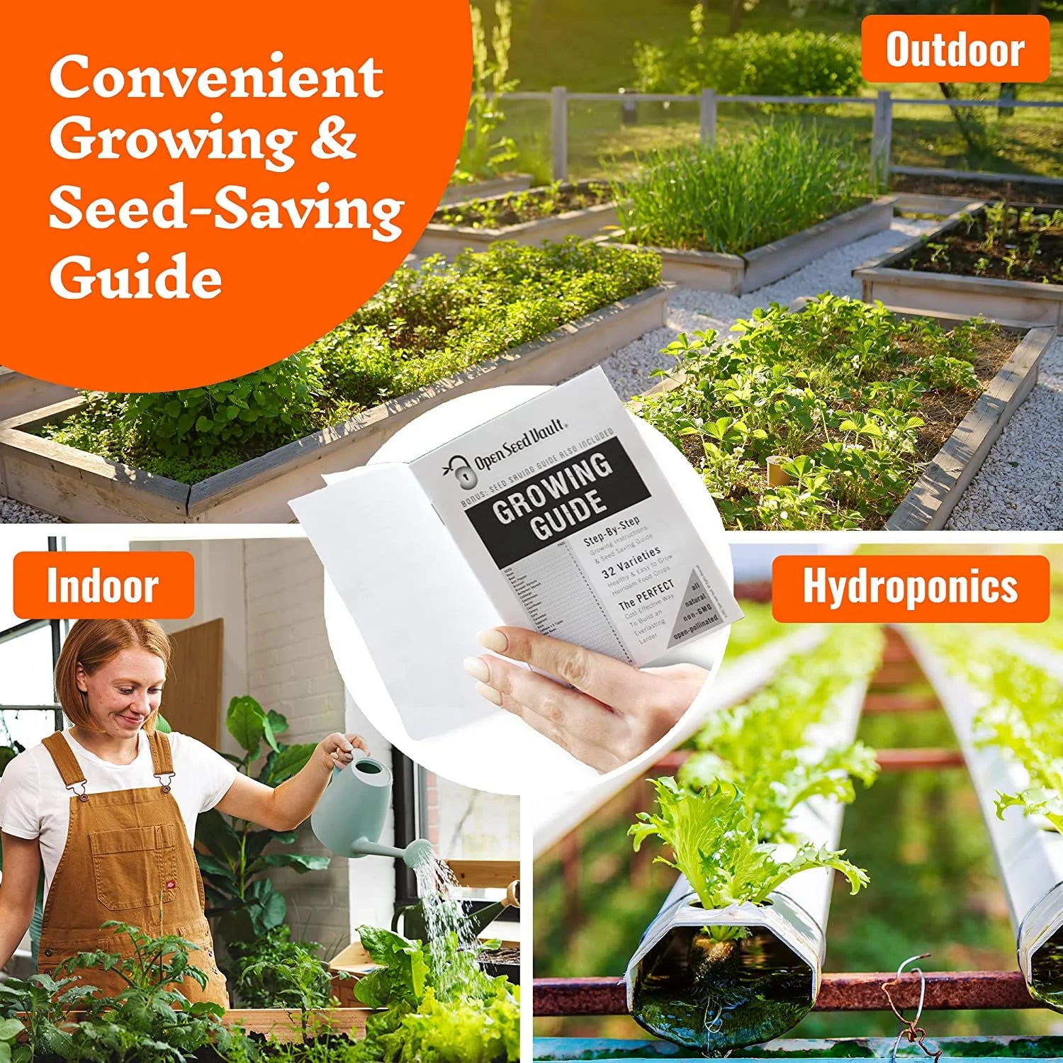 15000 Heirloom Vegetable & Fruit Seeds (32 Pack), Non-Gmo Organic