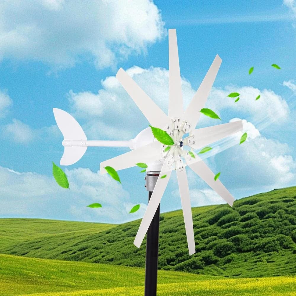 Vertical Axis Wind Turbine Wind Generators 12000W Silent Wind Turbine Generator Kit Small Wind Turbines IP66 Waterproof Efficient Energy for Home Modern