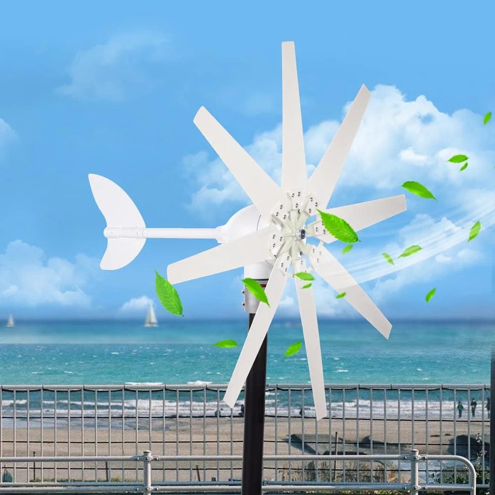 Vertical Axis Wind Turbine Wind Generators 12000W Silent Wind Turbine Generator Kit Small Wind Turbines IP66 Waterproof Efficient Energy for Home Modern