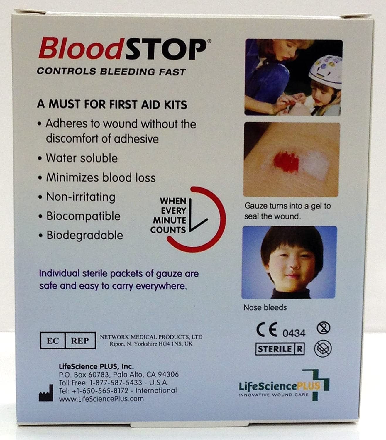Bloodstop Hemostatic Dressing Controls Bleeding Fast10 Count