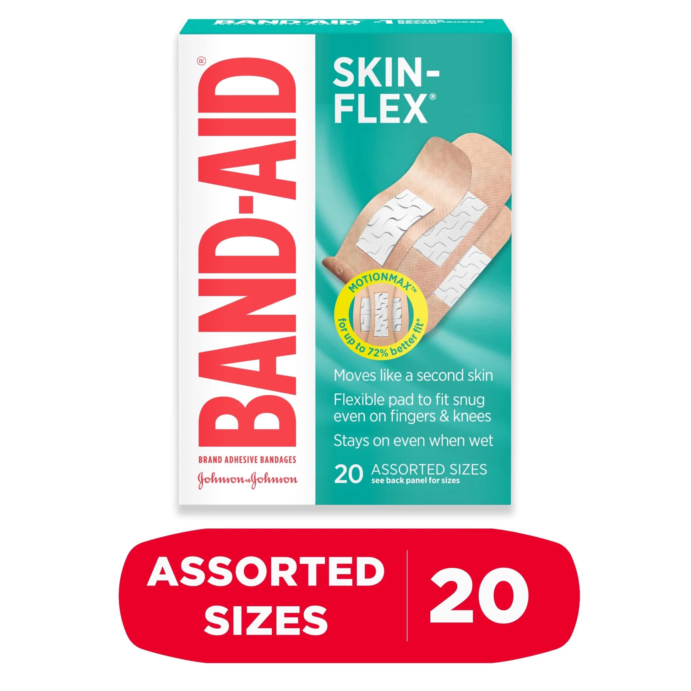 Brand Skin-Flex Adhesive Bandages, Assorted Sizes, 20 Count