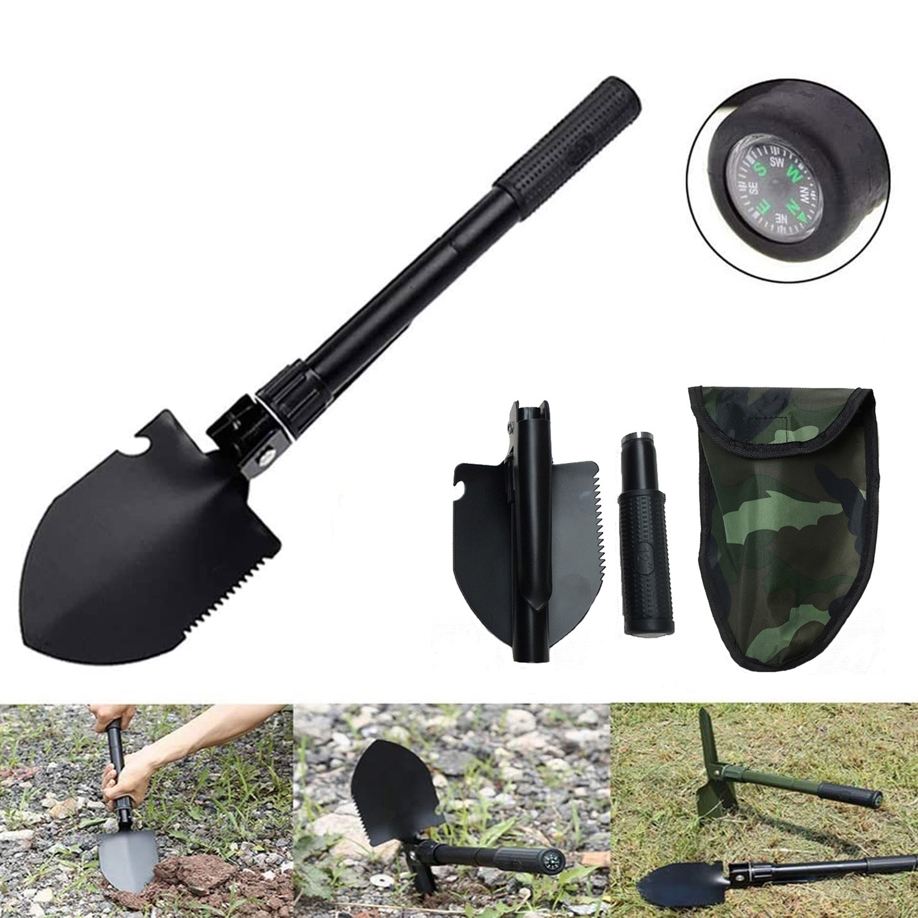 16.1 Inch Rubber Survival Shovel for off Road Gardening