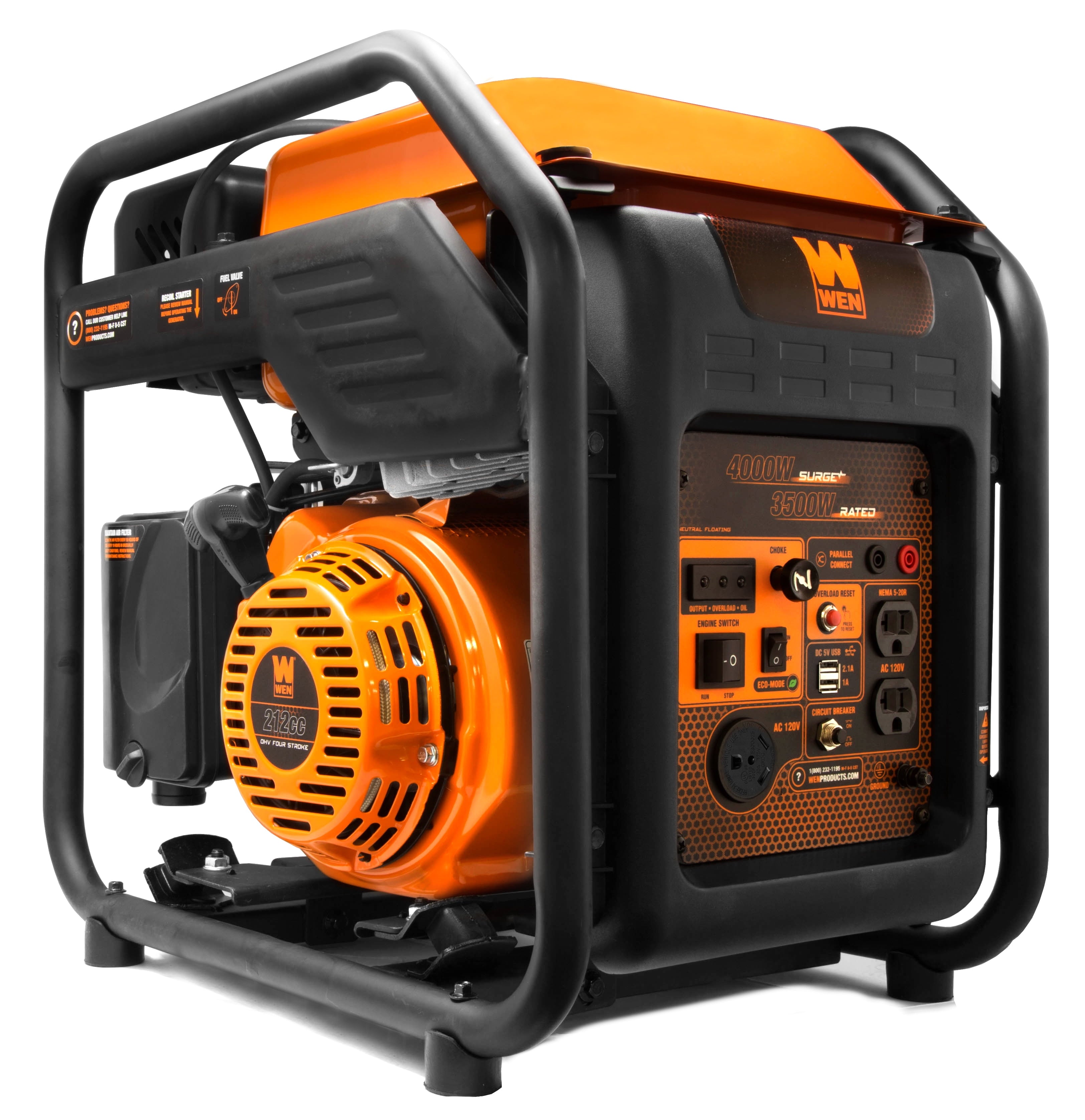 4000 Watt Gasoline Pull Cord Start Inverter Generator