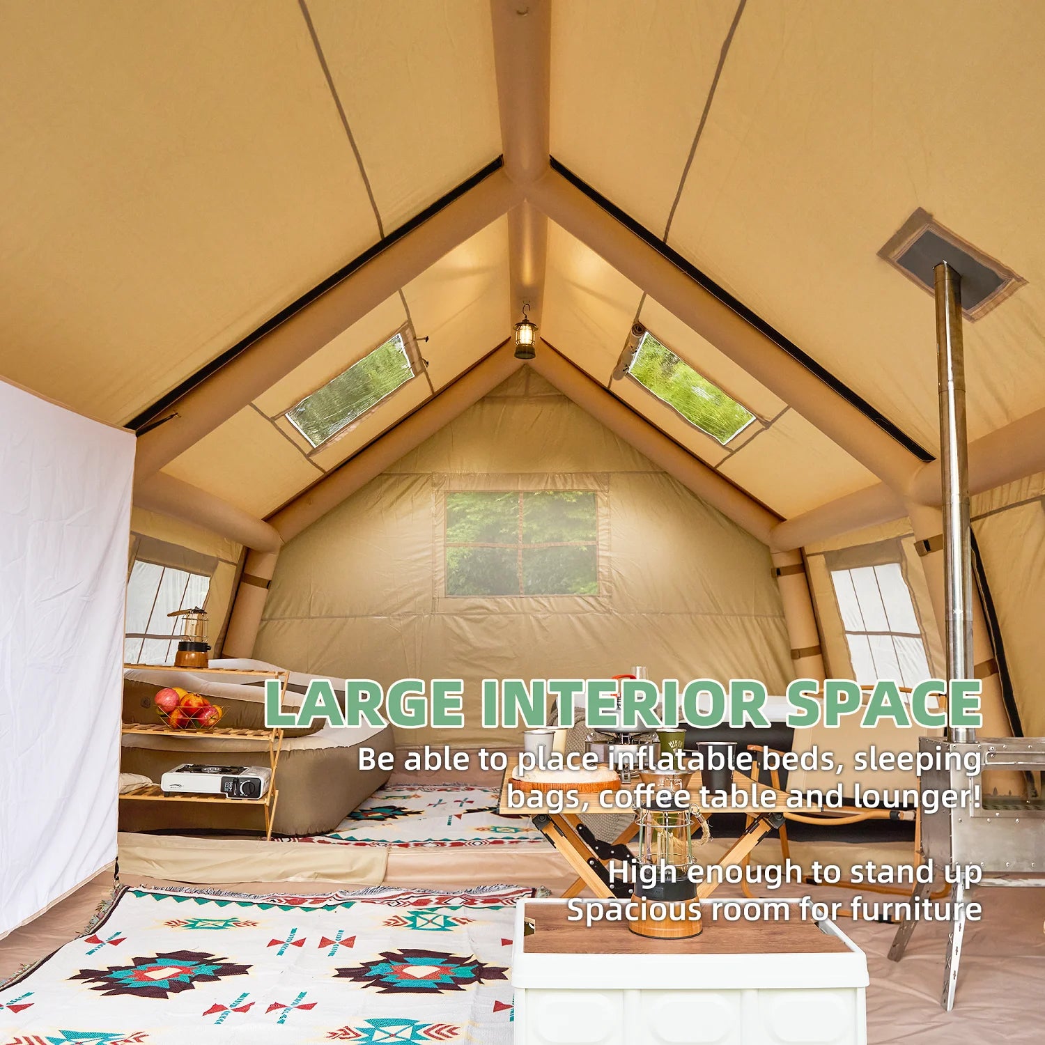 RICHRYCE 12-15 Person Inflatable Camping Tent with Carrying Bag