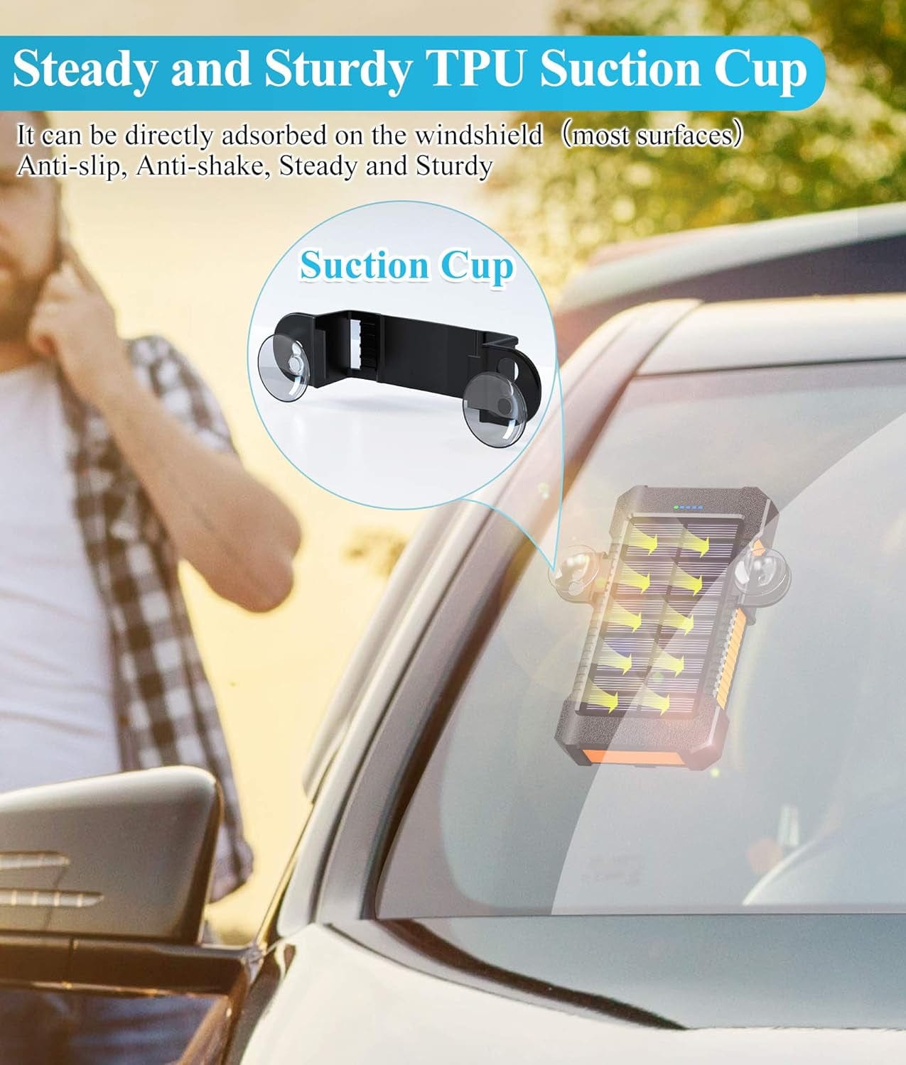 Solar Power Bank Portable Solar Phone Charger 26800Mah, Battery Pack with 2 USB Outputs/Led Flashlight Phone Chargers, Waterproof Solar Panel Charging