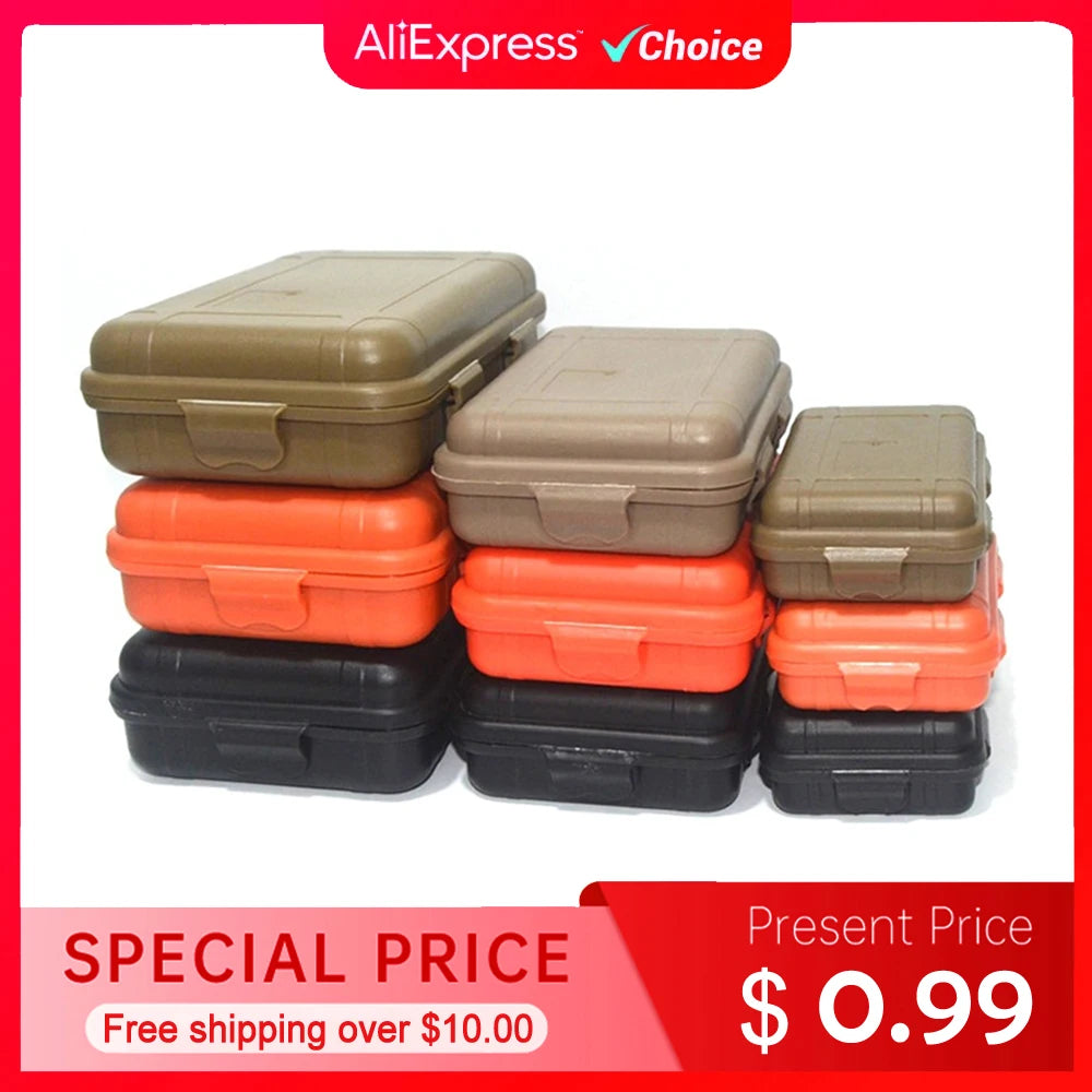 1/3PCS S/L/XXL Size Outdoor Plastic Waterproof Sealed Survival Box Container Camping Outdoor Travel SOS Box Storage Box