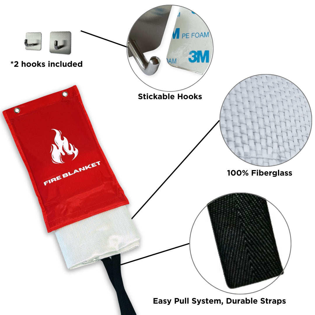 Fire Blanket Emergency Survival Kit Pack Size 40"X40" Safety Blanket
