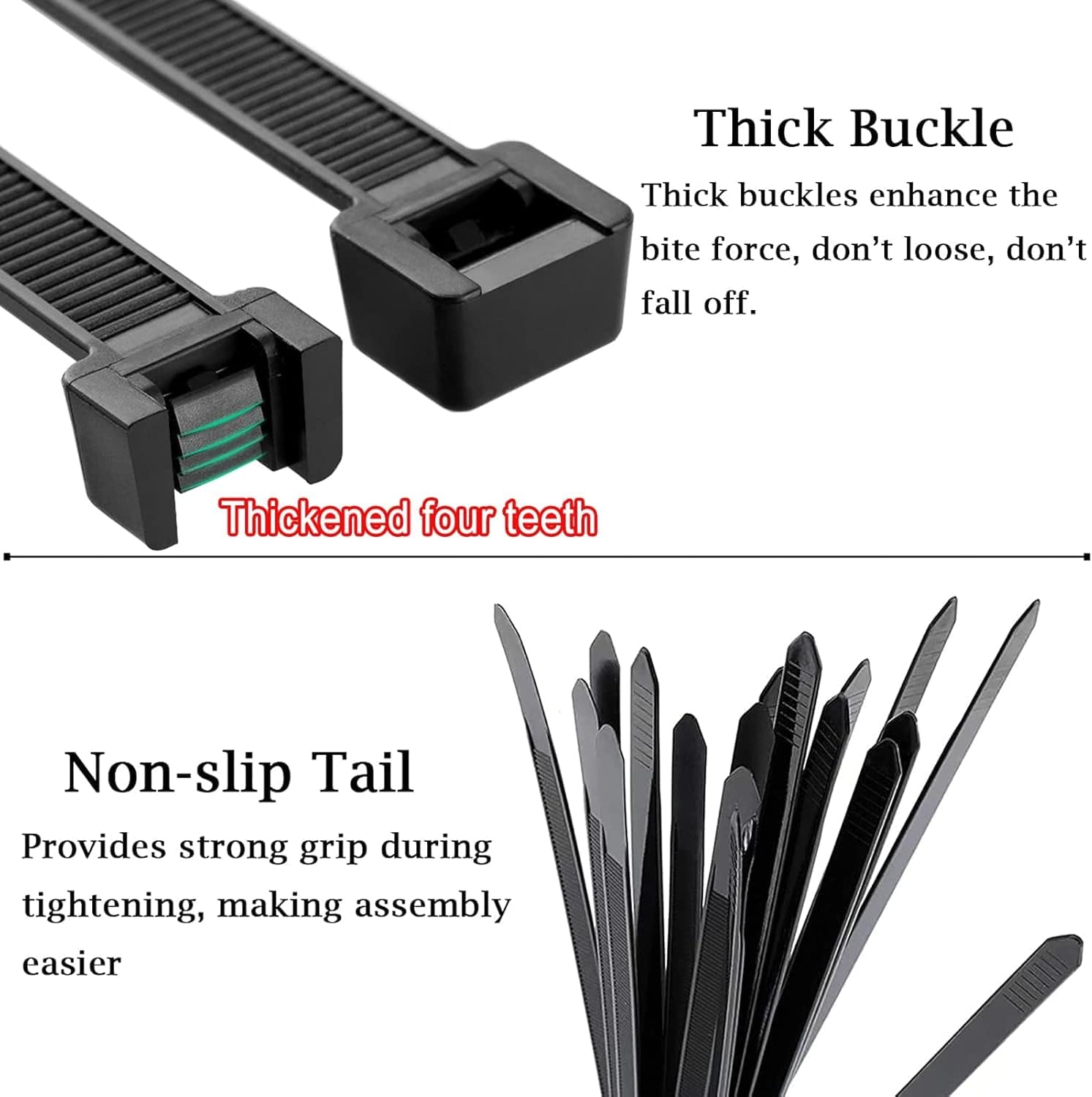 Zip Ties Heavy Duty 24 Inch，Strong Large Black Zip Ties with 175 Pounds Tensile Strength, Durable Long Tie Wraps, Indoor and Outdoor Nylon Zip Tie UV Resistant, Premium Long Cable Ties ，45 Pack