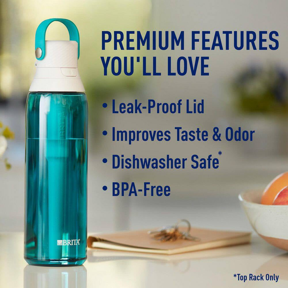 Premium 26 Oz. Filtering Water Bottle with BPA Free in Sea Glass Blue