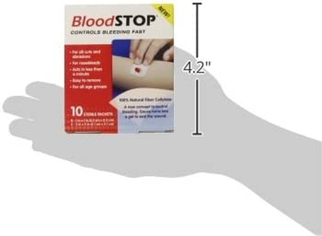 Bloodstop Hemostatic Dressing Controls Bleeding Fast10 Count