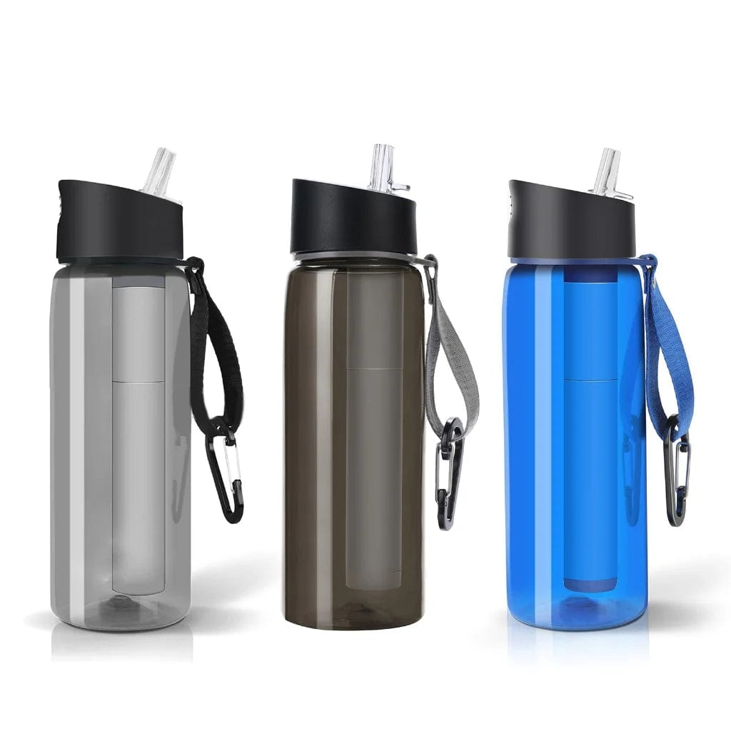650Ml Camp Survival Water Filter Filtration Bottle, Sports Water Purifier Bottle
