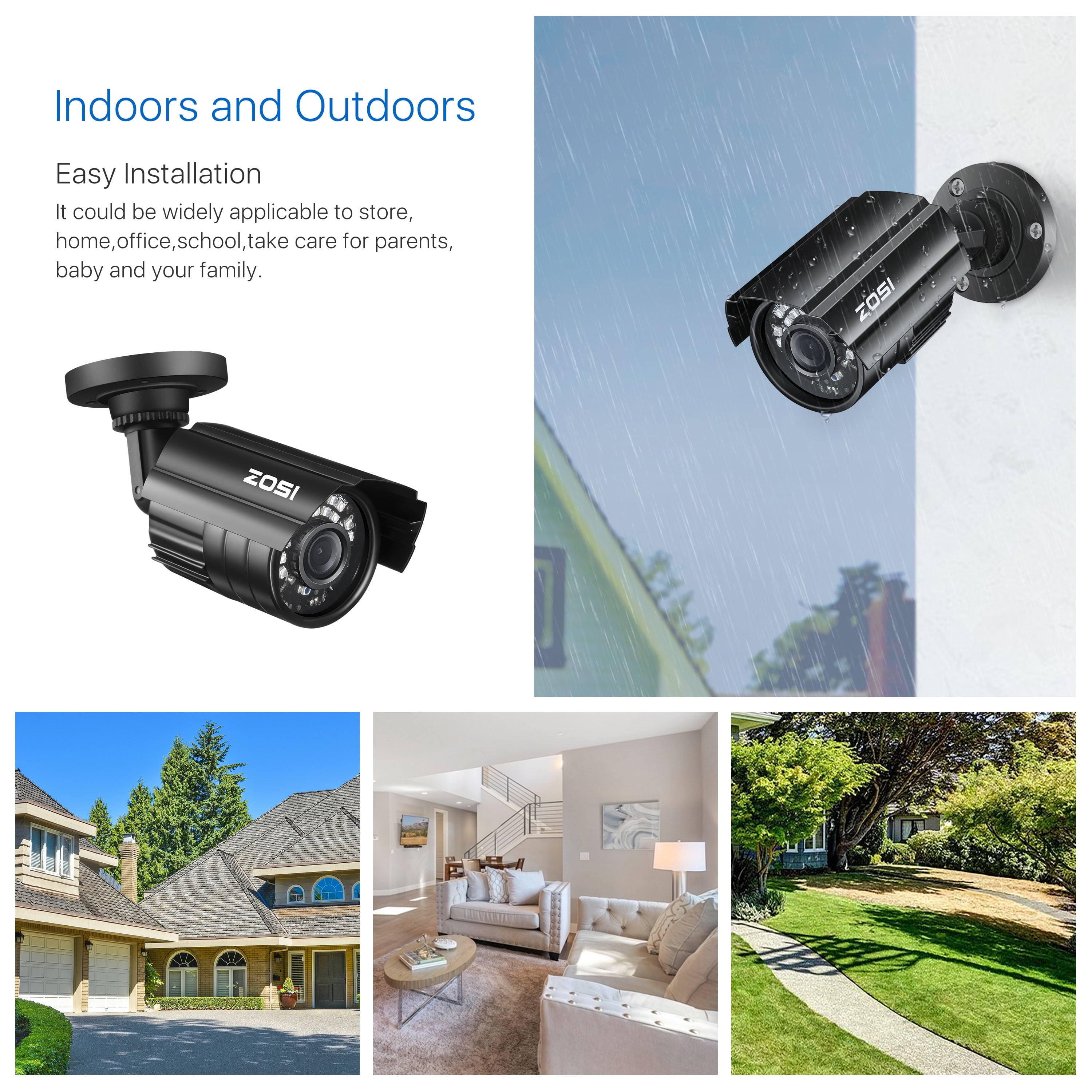 3K Lite Security Camera System,  8-Channel FULL 1080P HD Video Security System CCTV DVR Built-In 1TB Hard Drive, Indoor/Outdoor 2.0MP Weatherproof Surveillance Security Camera System