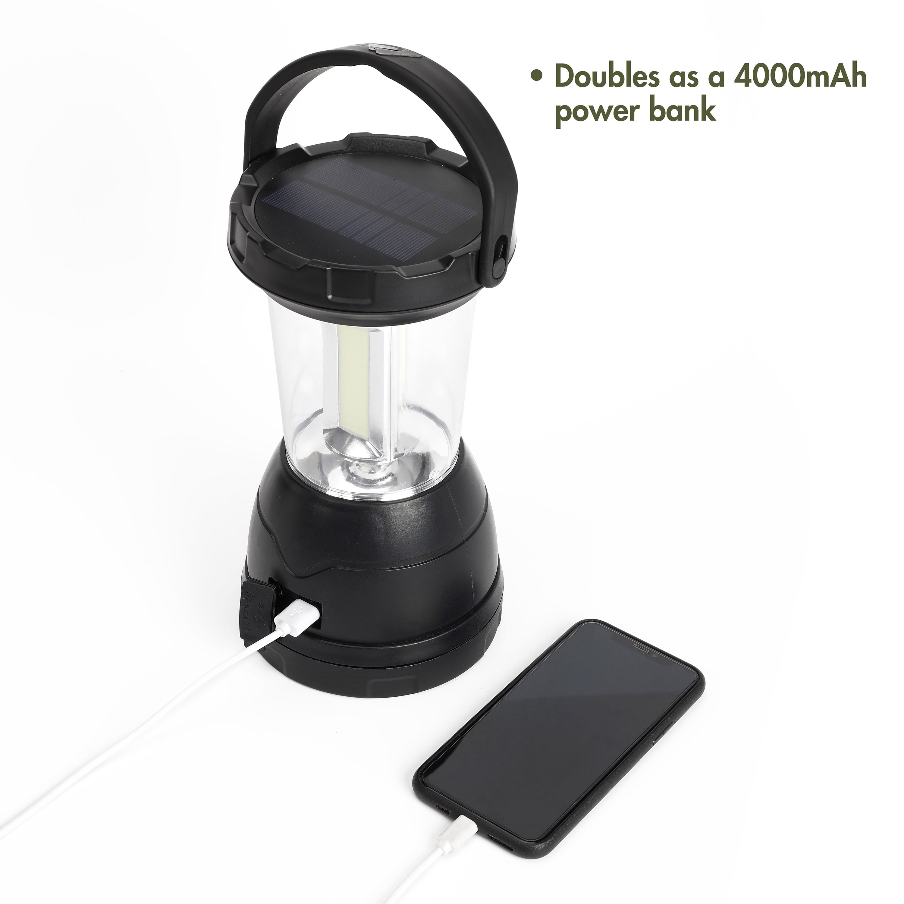 Triplex LED 800 Lumens Survival Lantern, Rechargeable, Solar, and Crank