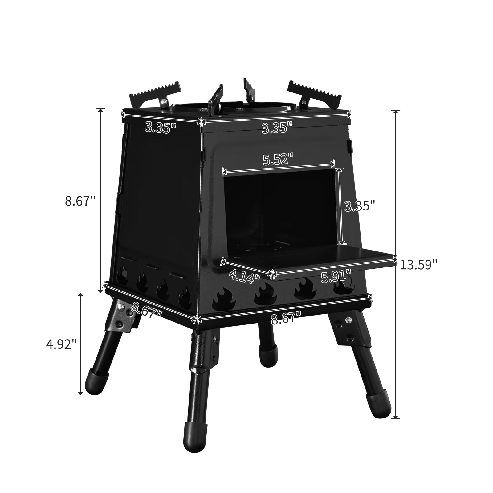 Outdoor Wood Burning Stove, Portable Camping Wood Stove for Backpacking Outdoor Cooking, Easy to Carry and Assembly