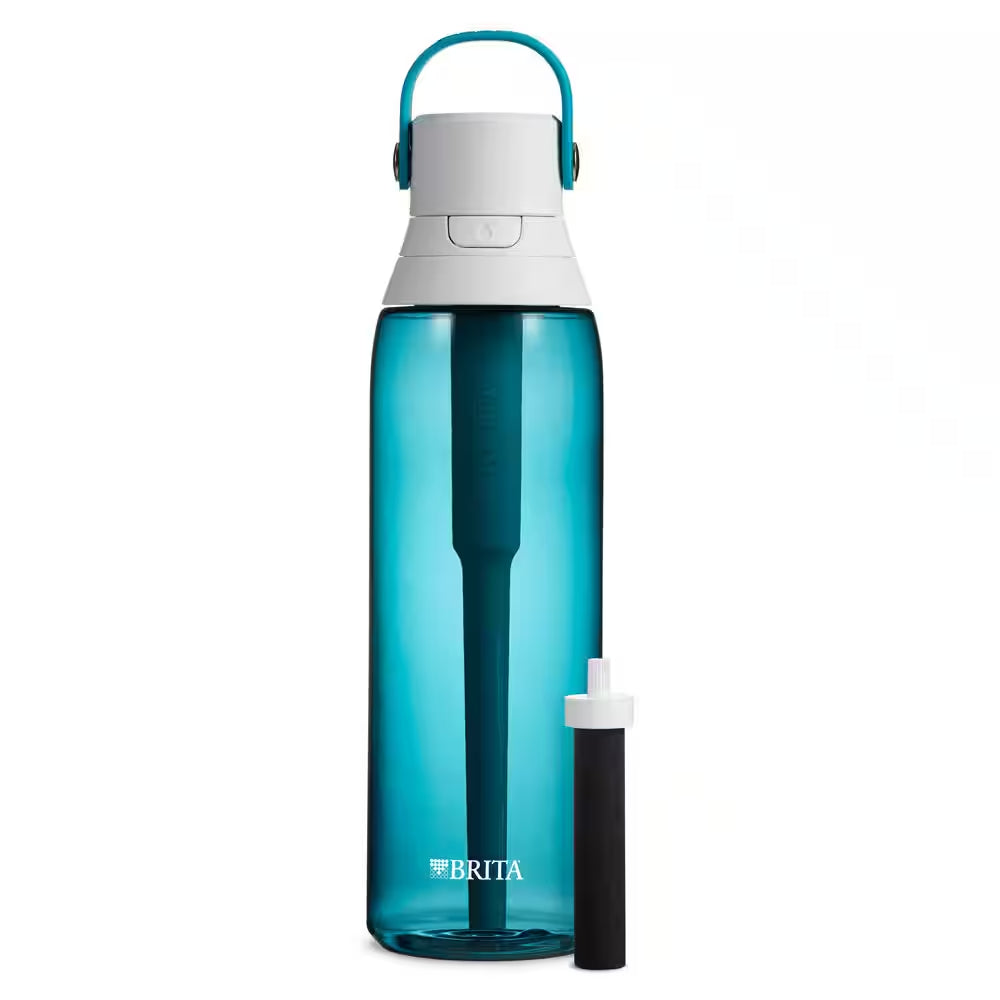 Premium 26 Oz. Filtering Water Bottle with BPA Free in Sea Glass Blue