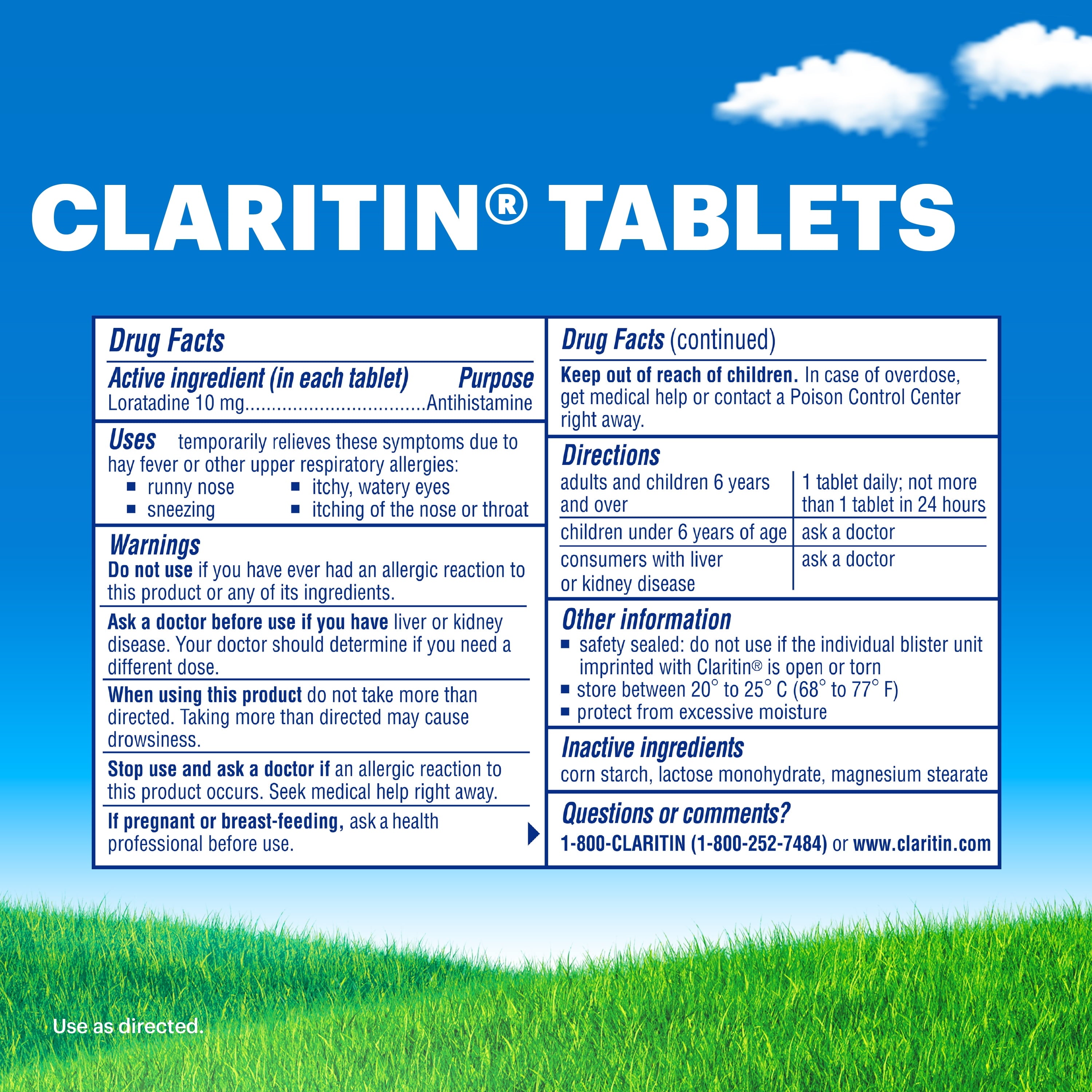 Allergy Relief 24 Hour Non-Drowsy Loratadine Antihistamine Allergy Medicine Tablets, 10 Count