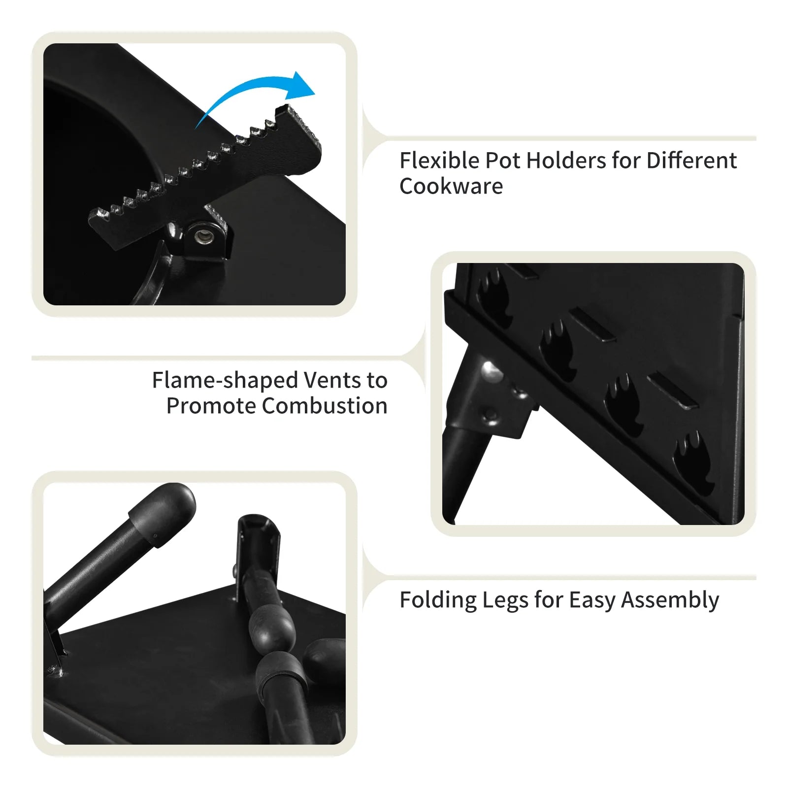 Outdoor Wood Burning Stove, Portable Camping Wood Stove for Backpacking Outdoor Cooking, Easy to Carry and Assembly