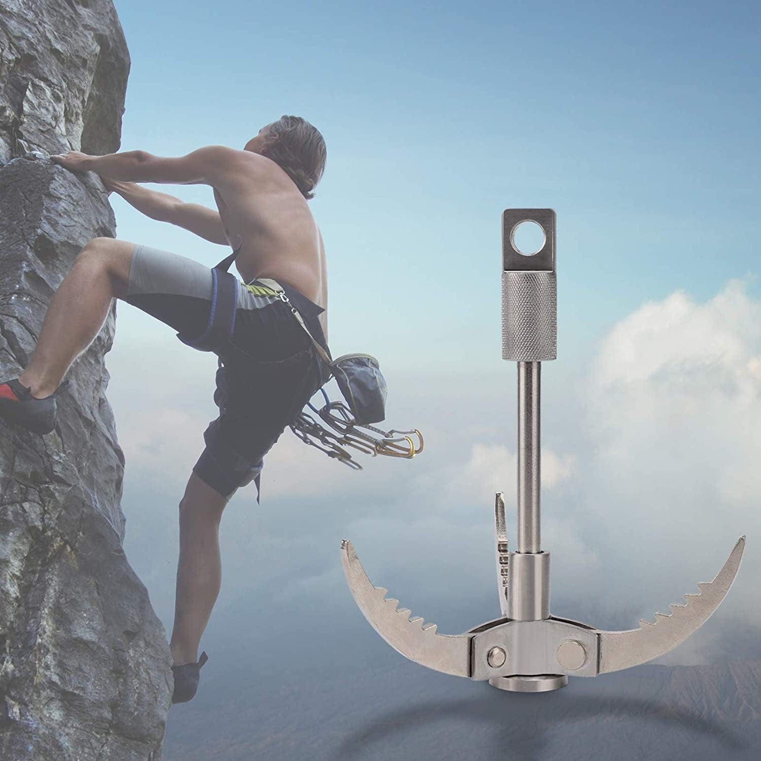 Grappling Hook,  Climbing Hook Folding Stainless Steel Gravity Rock Grappling Hooks for Outdoor Survival, Camping, Hiking, Tree &Rock &Mountain Climbing