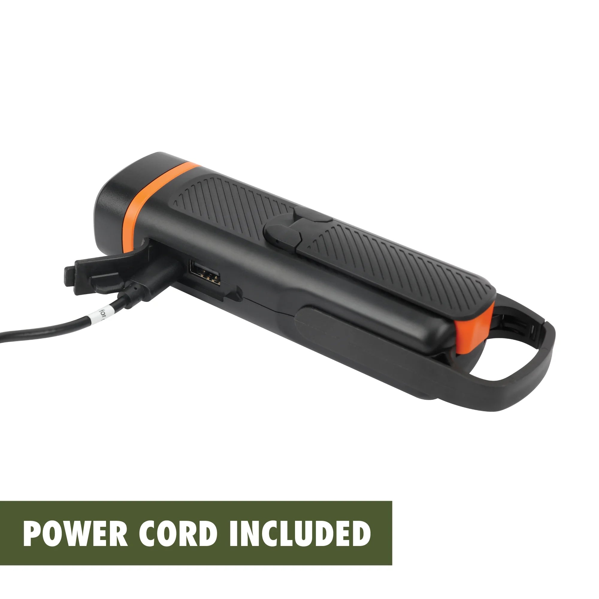300 Lumen Emergency Flashlight, Dual Rechargeable, Hand Crank LED Light, Carabiner Clip