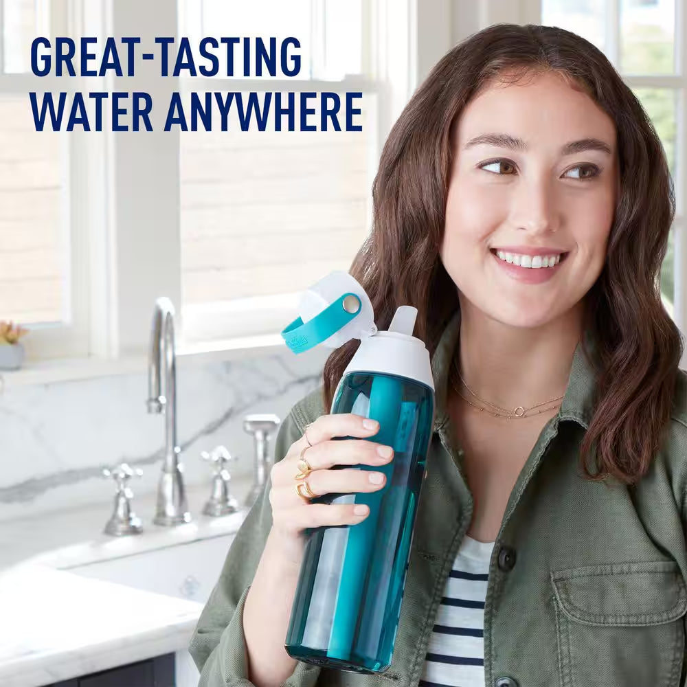 Premium 26 Oz. Filtering Water Bottle with BPA Free in Sea Glass Blue