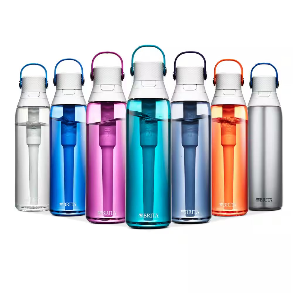 Premium 26 Oz. Filtering Water Bottle with BPA Free in Sea Glass Blue