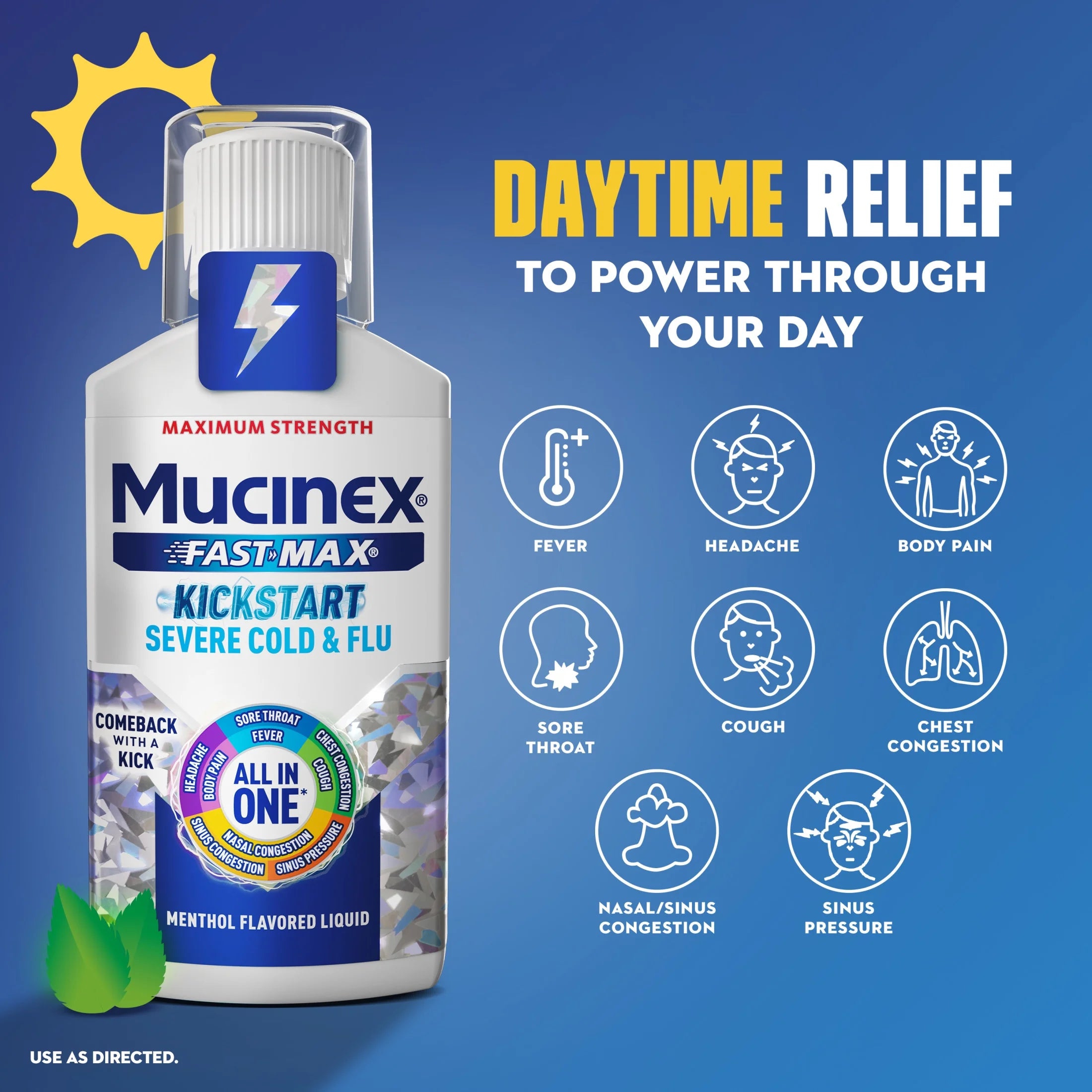 Fast-Max Kickstart Severe Cold & Flu & Nighttime Severe Cold & Flu Liquid Medicine, 2X6 Fl Oz