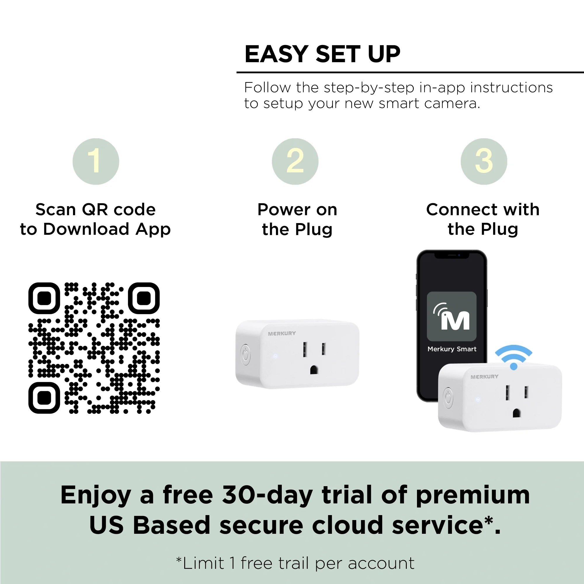 Wi-Fi Plug - Smart Outlet Compatible with Alexa & Google, White (3-Pack)