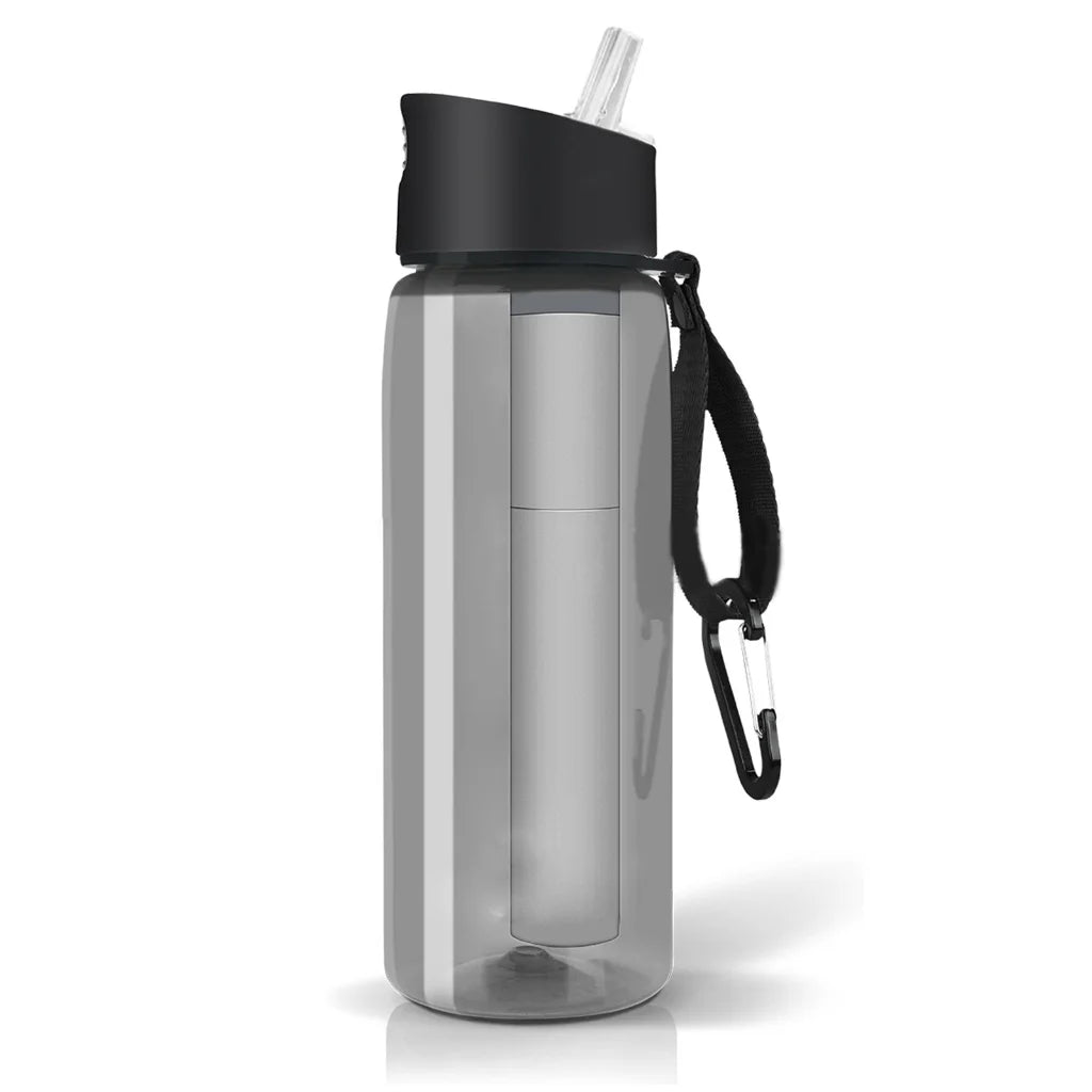 650Ml Camp Survival Water Filter Filtration Bottle, Sports Water Purifier Bottle