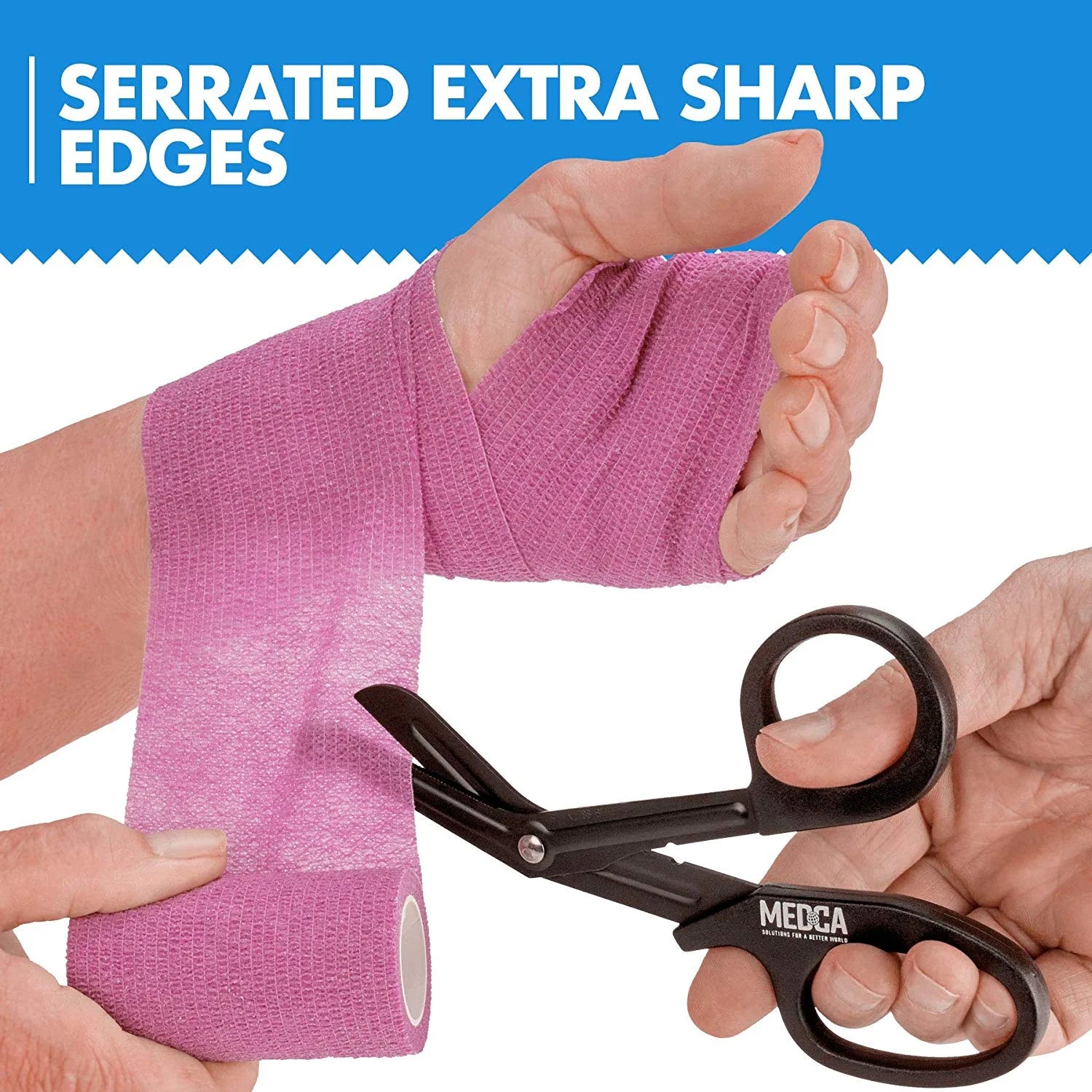 7.5" Trauma Shears - Stainless Steel EMT Bandage Scissors, Black