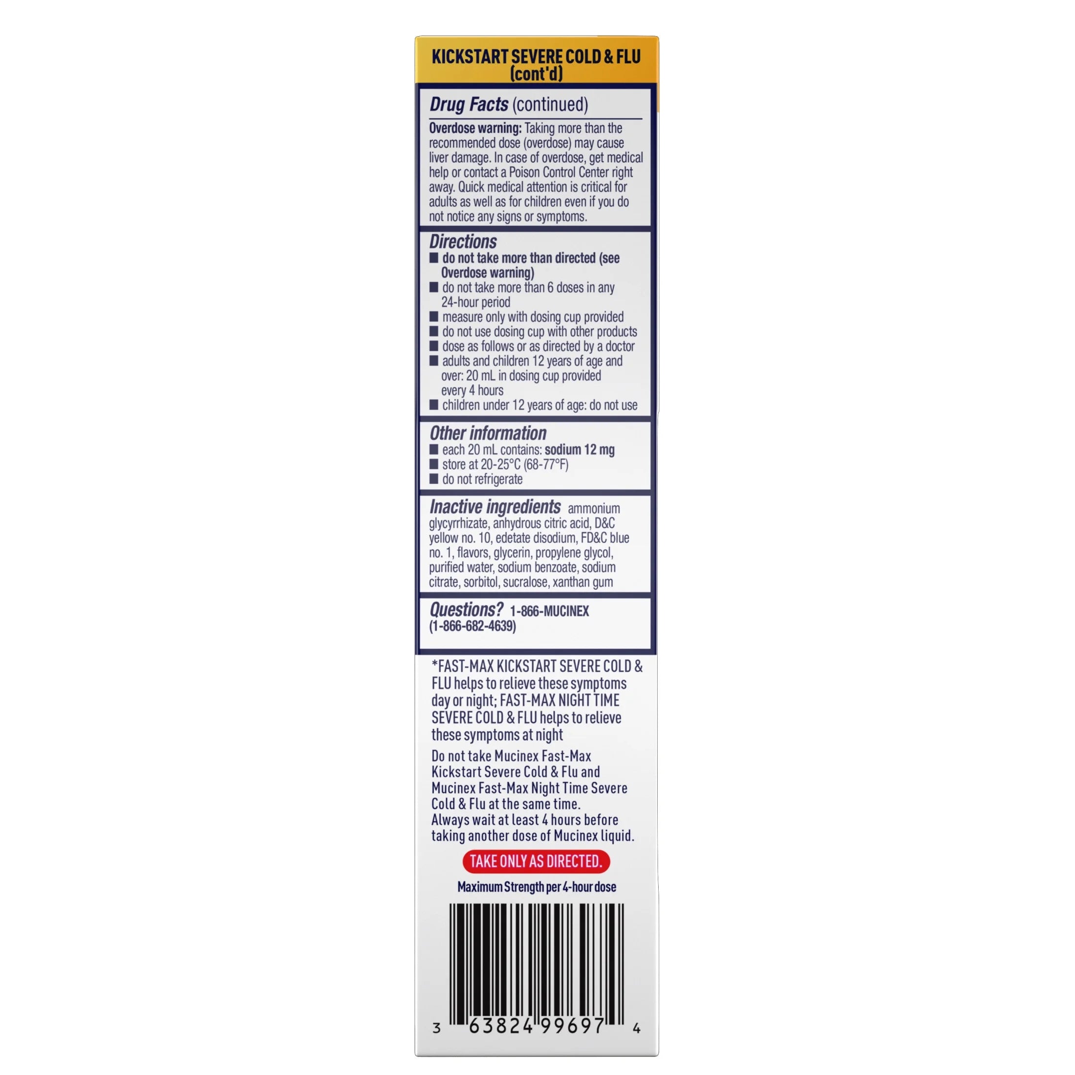 Fast-Max Kickstart Severe Cold & Flu & Nighttime Severe Cold & Flu Liquid Medicine, 2X6 Fl Oz