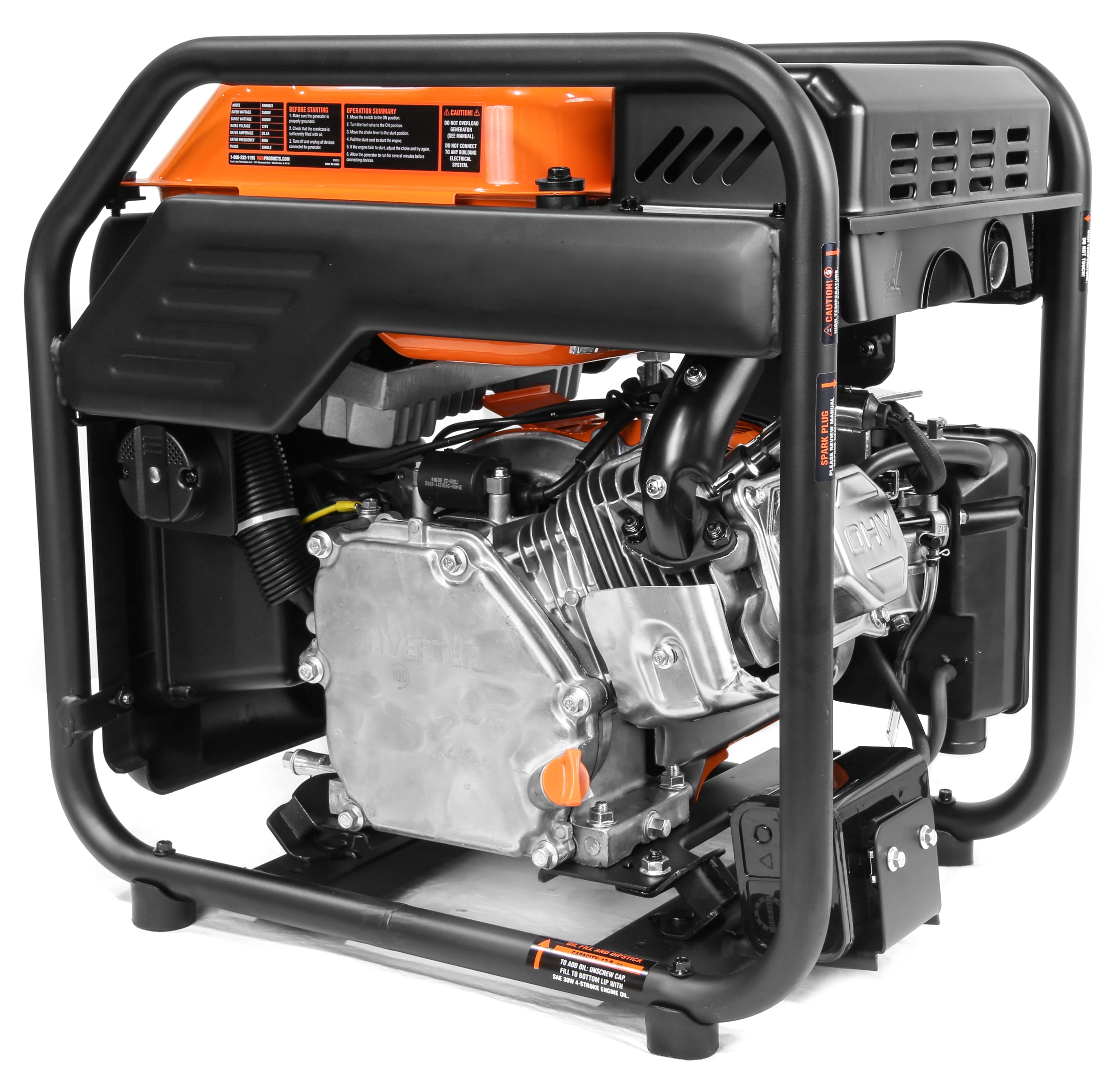 4000 Watt Gasoline Pull Cord Start Inverter Generator