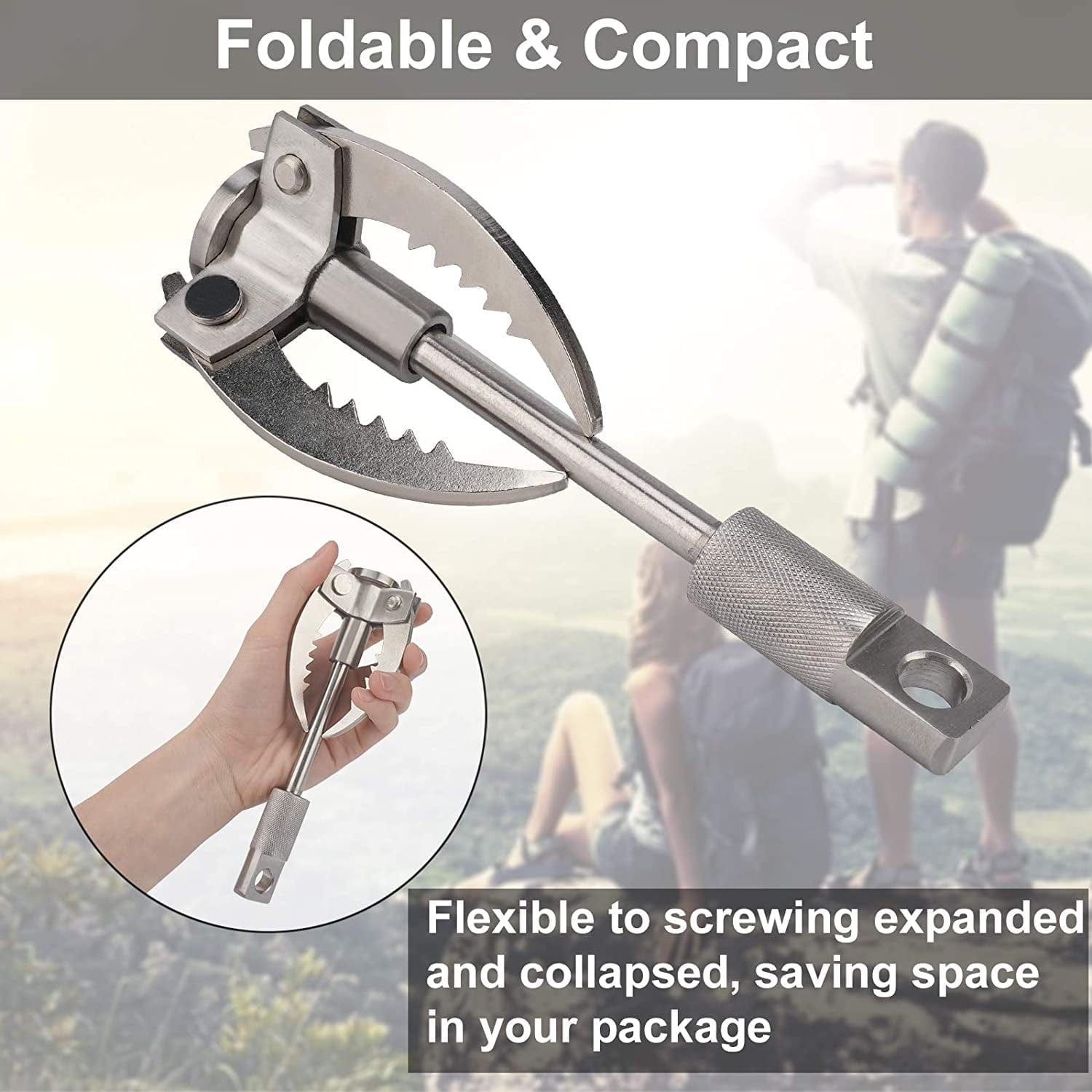 Grappling Hook,  Climbing Hook Folding Stainless Steel Gravity Rock Grappling Hooks for Outdoor Survival, Camping, Hiking, Tree &Rock &Mountain Climbing