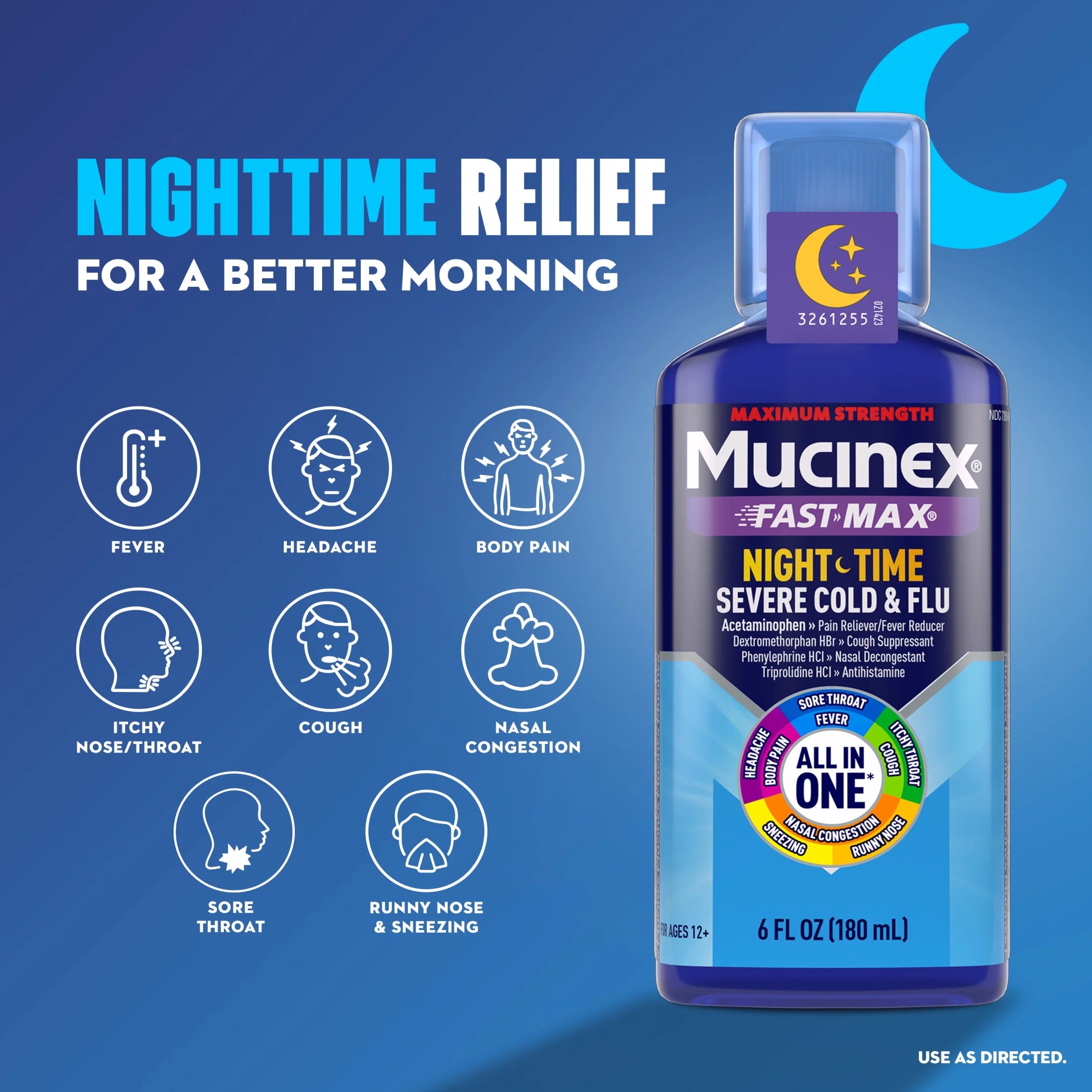 Fast-Max Kickstart Severe Cold & Flu & Nighttime Severe Cold & Flu Liquid Medicine, 2X6 Fl Oz