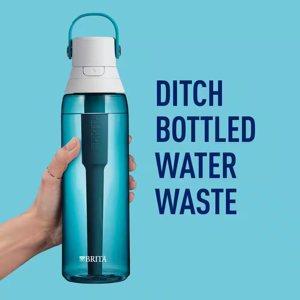Premium 26 Oz. Filtering Water Bottle with BPA Free in Sea Glass Blue