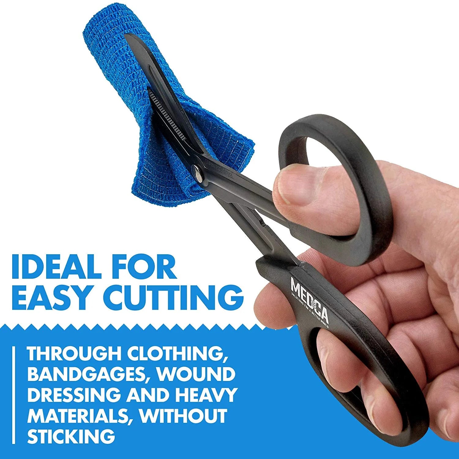 7.5" Trauma Shears - Stainless Steel EMT Bandage Scissors, Black