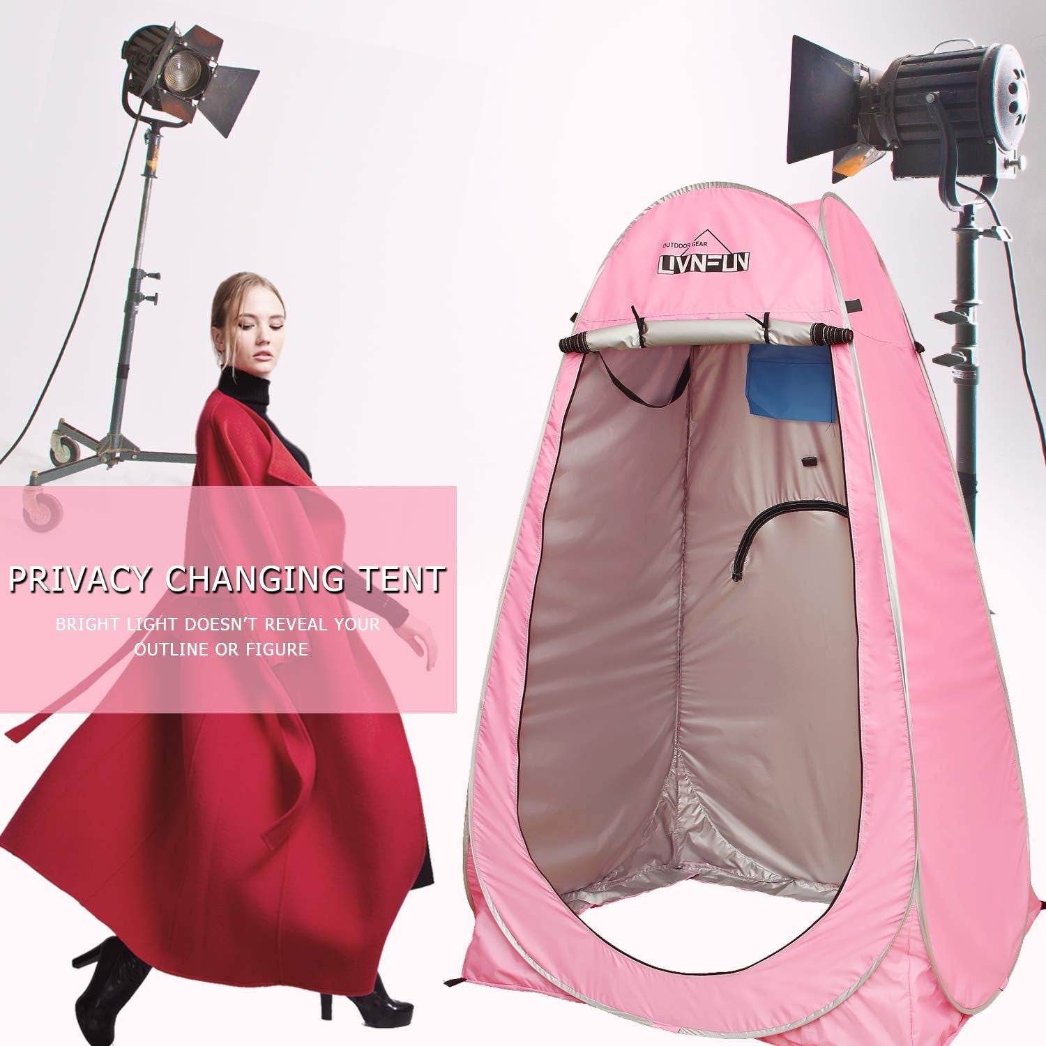 Privacy Shower Tent – Pop up Changing Tent Camping Shower Toilet Tent Portable Shelters Room 6.2 FT Tall