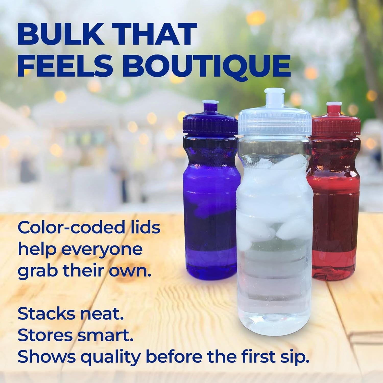 Bpa-Free 24 Ounce Water Bottles, Bulk 30 Pack, Made in USA