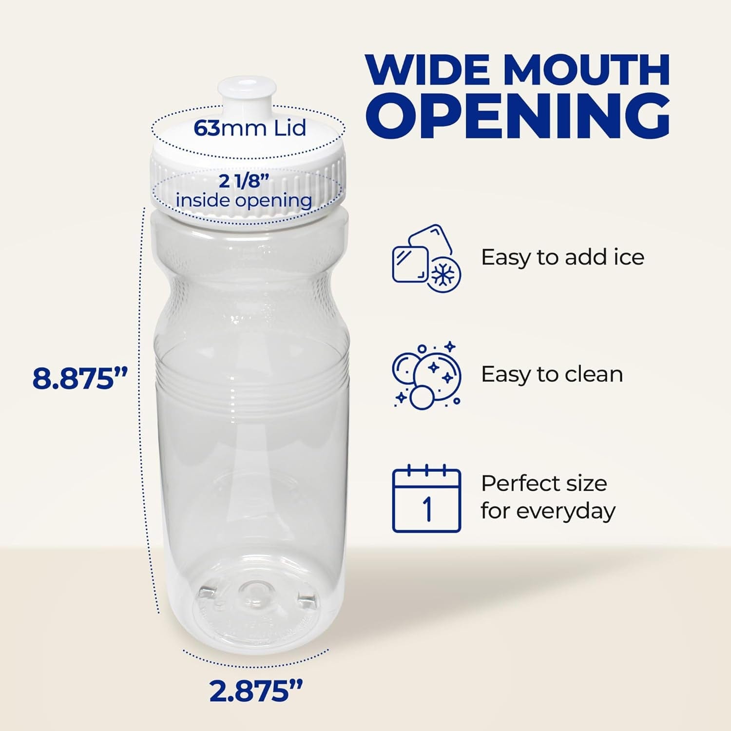 Bpa-Free 24 Ounce Water Bottles, Bulk 30 Pack, Made in USA