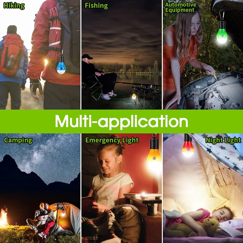LED Camping Light [2 Pack or 4 Pack] Portable LED Tent Lantern 4 Modes for Backpacking Camping Hiking Fishing Emergency Light Battery Powered Lamp for Outdoor and Indoor