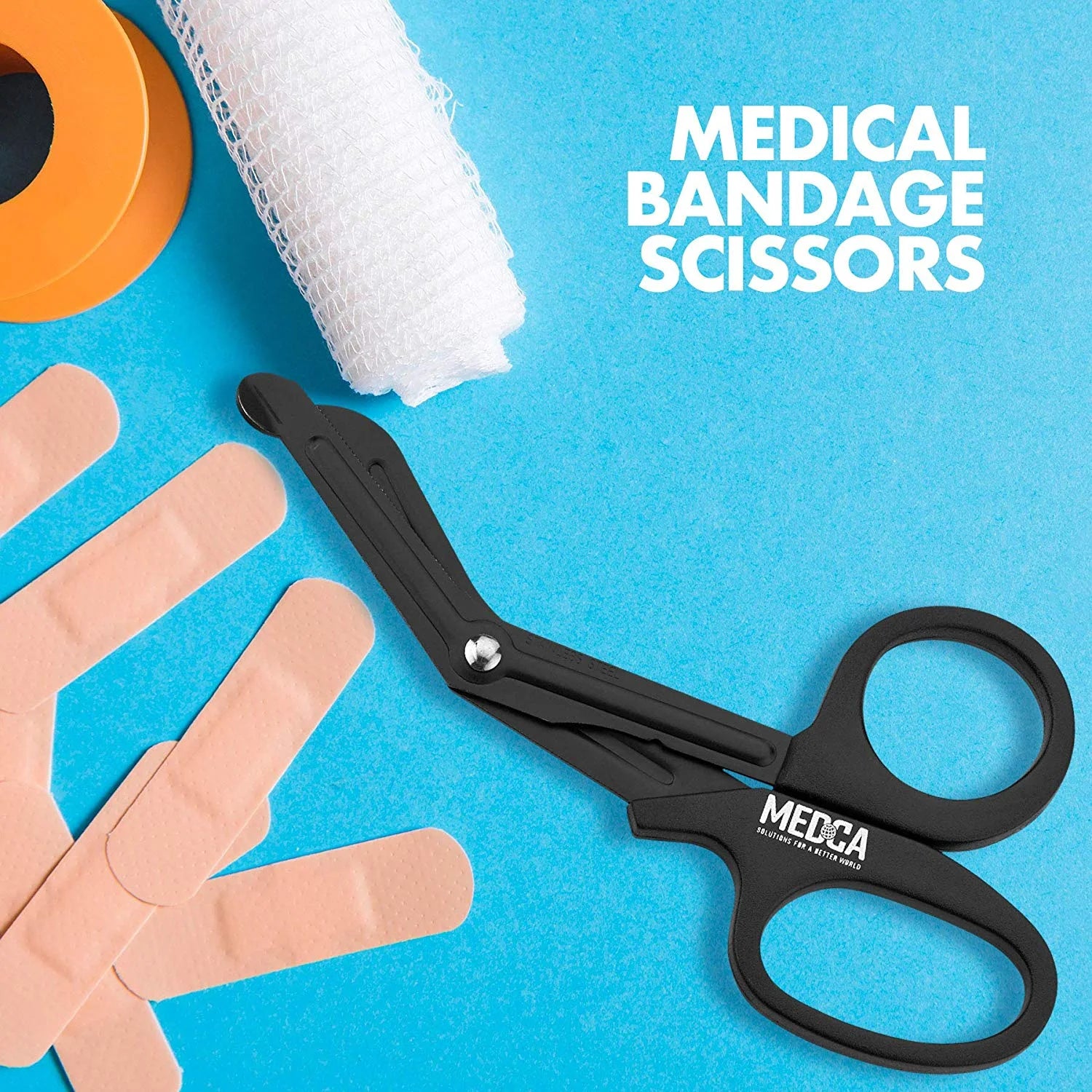 7.5" Trauma Shears - Stainless Steel EMT Bandage Scissors, Black