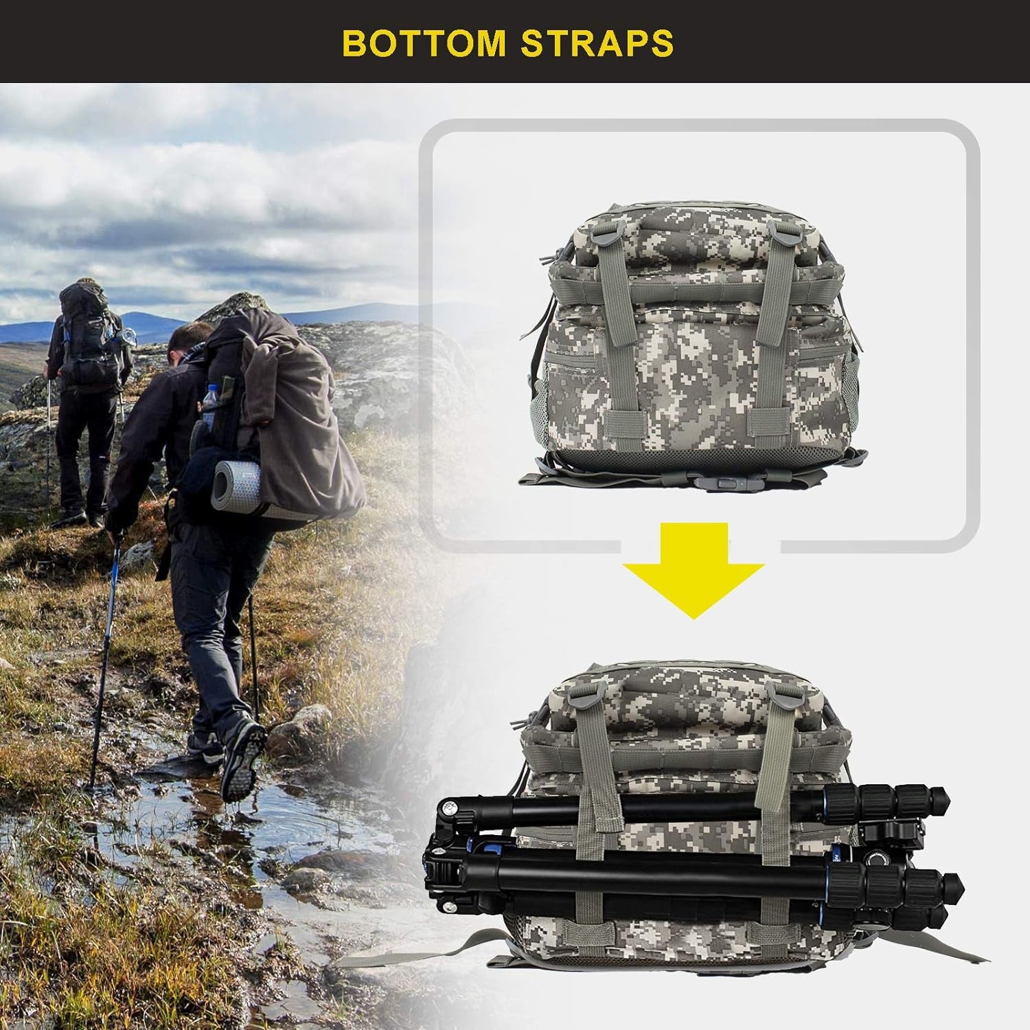 45L Military Tactical Backpack for Men and Women Army 3 Day Assault Pack Bag Large Rucksack with Molle System