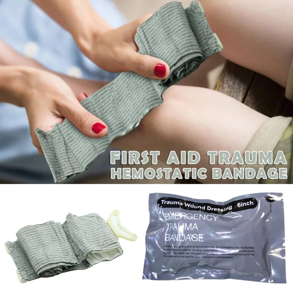 Tourniquet Kit Bleed Stop Quick Clot Bandage Quick Clotting Combat Gauze Hemostatic Gauze Combat Gauze Compression Bandage Pressure Bandage Emergency 6 Inch First Aid Wound Hemostatic Bandage