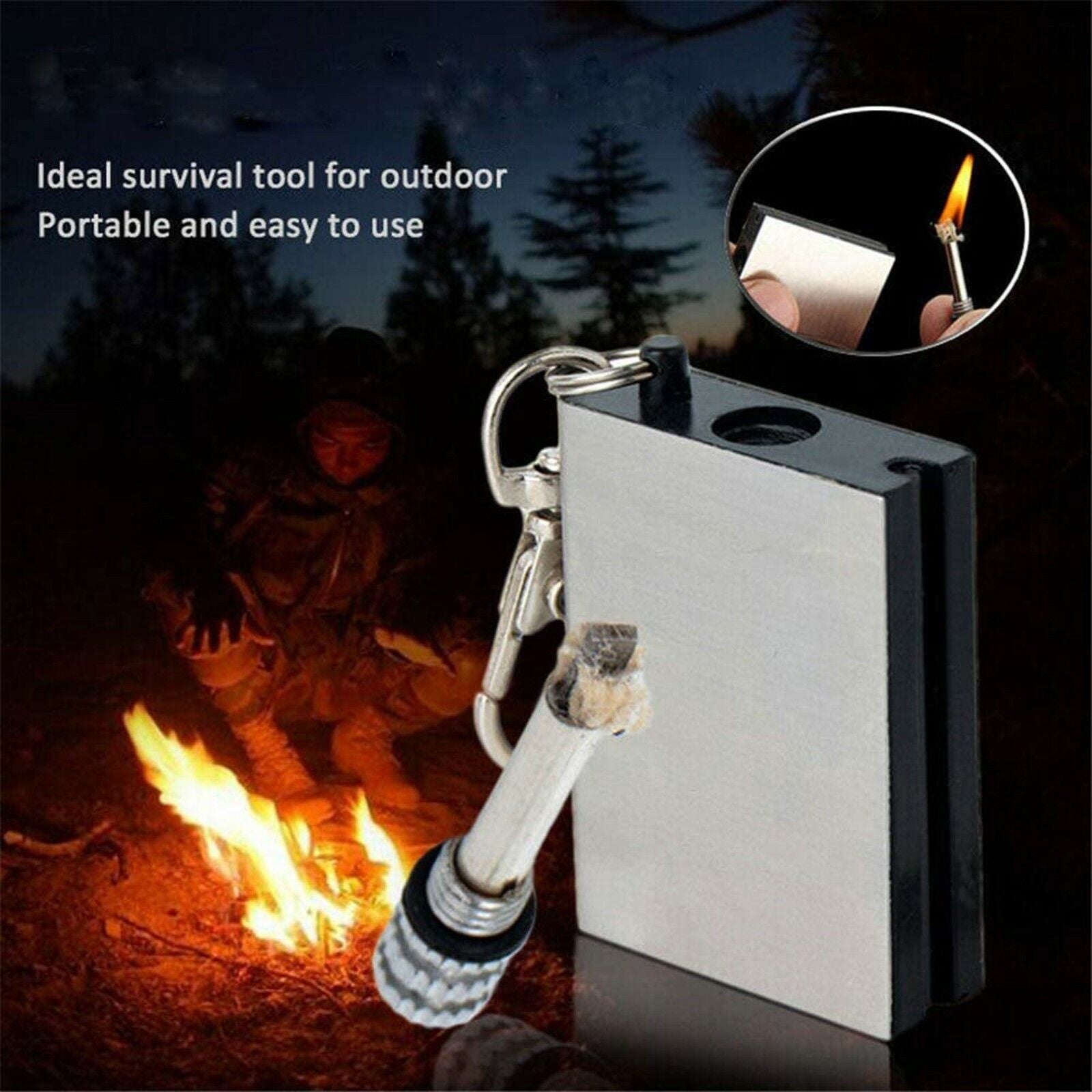 3 Lighter Flint Magnesium Emergency Fire Starter Camp Survival Refill Waterproof