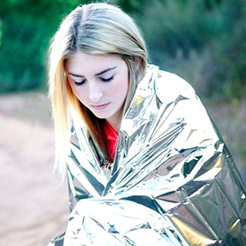 10 Pack - Emergency Solar Blanket Survival Safety Insulating Mylar Thermal Heat