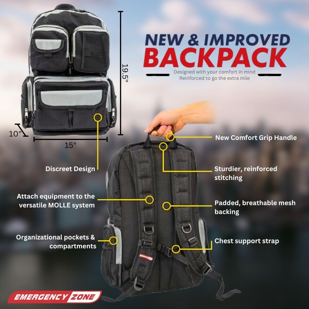 Urban Survival Bug-Out Bag/Go Bag and Disaster Survival Supplies for up to 6 People | Survival Kit for Wildfires, Hurricane, Civil Unrest & More