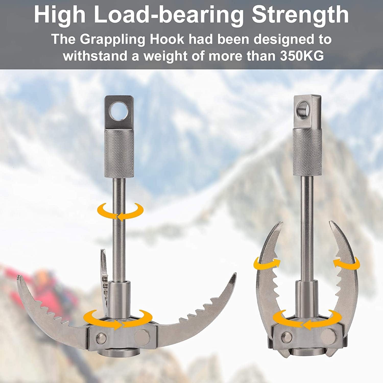 Grappling Hook,  Climbing Hook Folding Stainless Steel Gravity Rock Grappling Hooks for Outdoor Survival, Camping, Hiking, Tree &Rock &Mountain Climbing