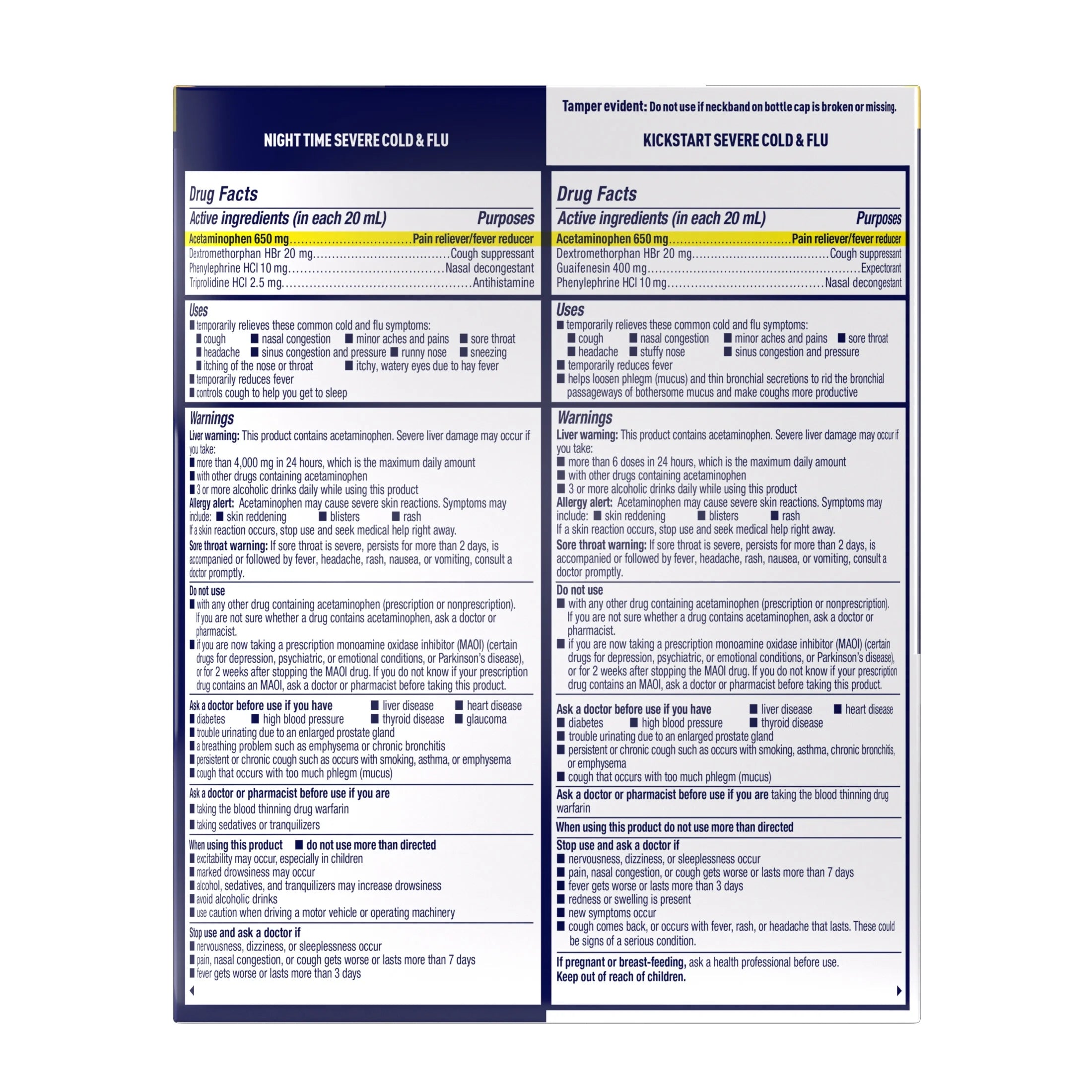 Fast-Max Kickstart Severe Cold & Flu & Nighttime Severe Cold & Flu Liquid Medicine, 2X6 Fl Oz
